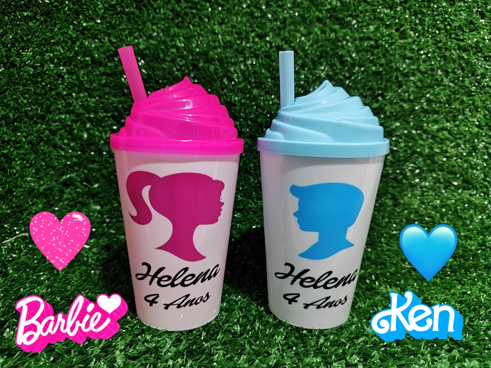 Copo Twister 300ml com tampa chantilly e canudo